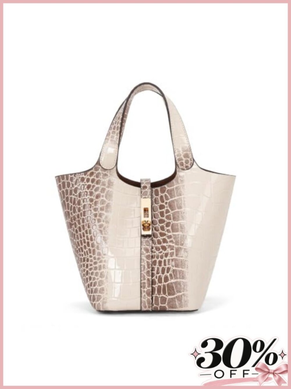 Vegan Leather Bucket Tote Bag for Women Top Handle Shoulder Handbag